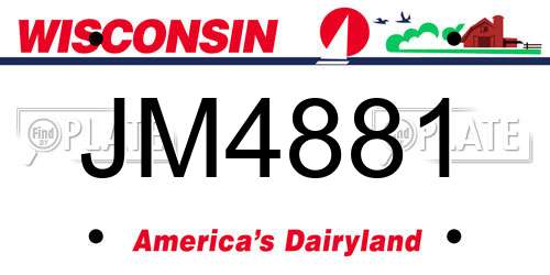JM4881 Wisconsin License Plate