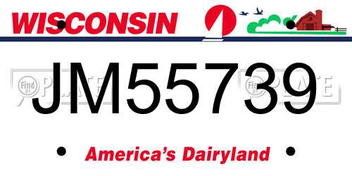 JM55739 Wisconsin License Plate