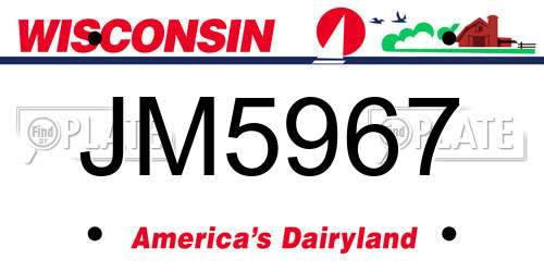 JM5967 Wisconsin License Plate