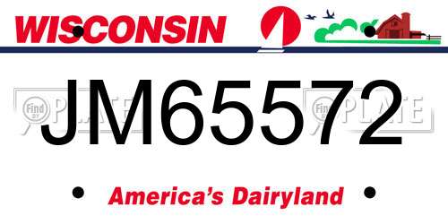 JM65572 Wisconsin License Plate