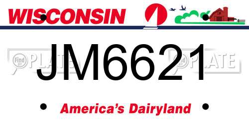 JM6621 Wisconsin License Plate