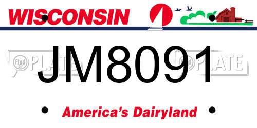JM8091 Wisconsin License Plate