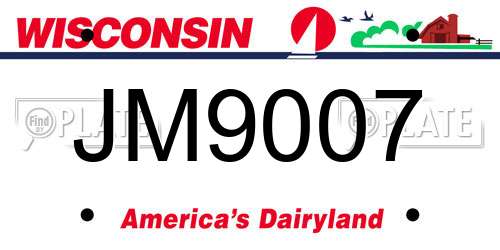JM9007 Wisconsin License Plate
