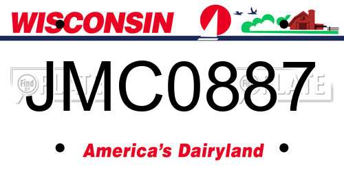 JMC0887 Wisconsin License Plate