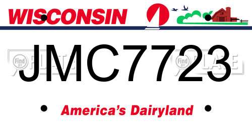 JMC7723 Wisconsin License Plate