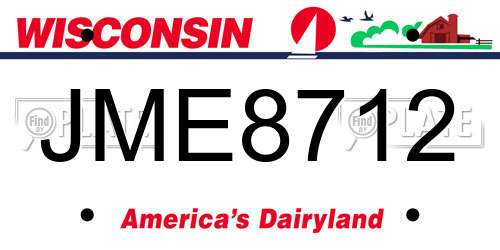 JME8712 Wisconsin License Plate