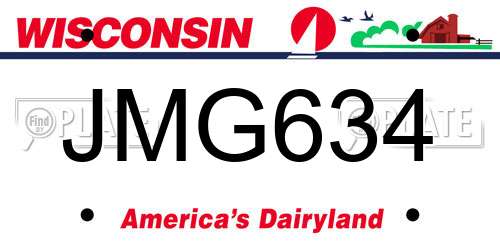 JMG634 Wisconsin License Plate