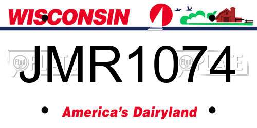 JMR1074 Wisconsin License Plate