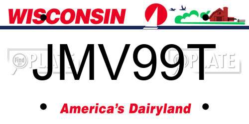 JMV99T Wisconsin License Plate