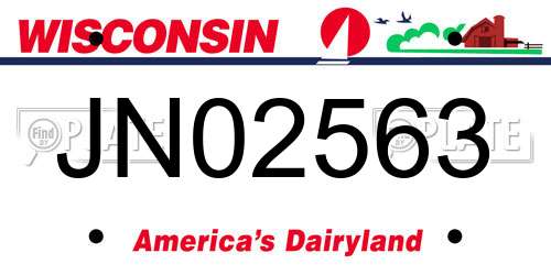 JN02563 Wisconsin License Plate