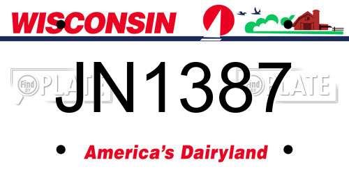 JN1387 Wisconsin License Plate