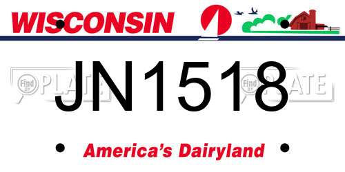 JN1518 Wisconsin License Plate