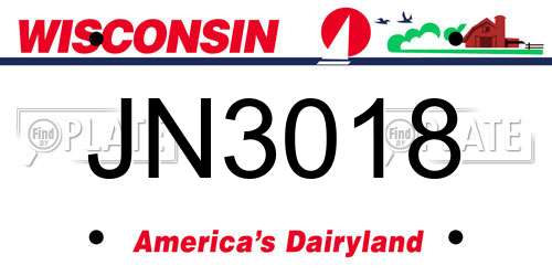 JN3018 Wisconsin License Plate