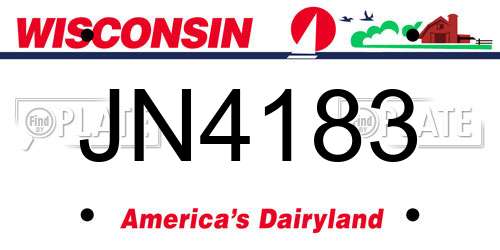 JN4183 Wisconsin License Plate
