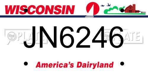 JN6246 Wisconsin License Plate