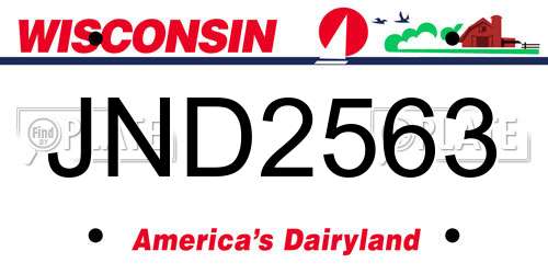 JND2563 Wisconsin License Plate