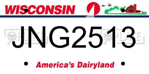 JNG2513 Wisconsin License Plate