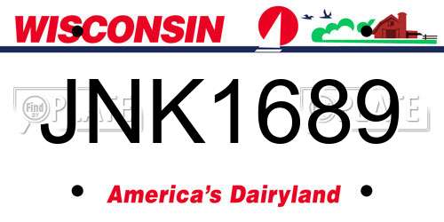 JNK1689 Wisconsin License Plate