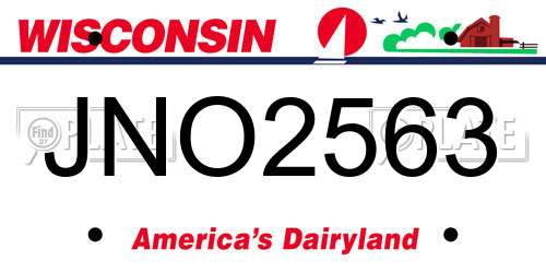 JNO2563 Wisconsin License Plate