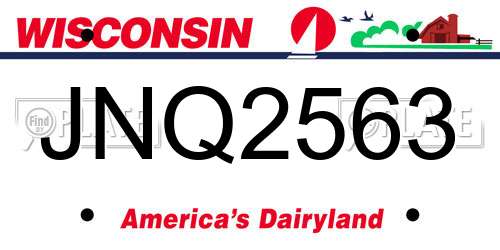 JNQ2563 Wisconsin License Plate