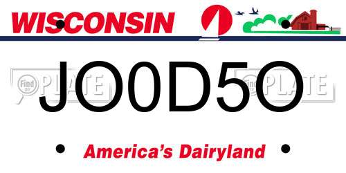 JO0D5O Wisconsin License Plate