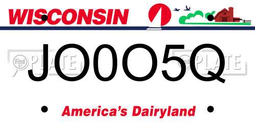 JO0O5Q Wisconsin License Plate
