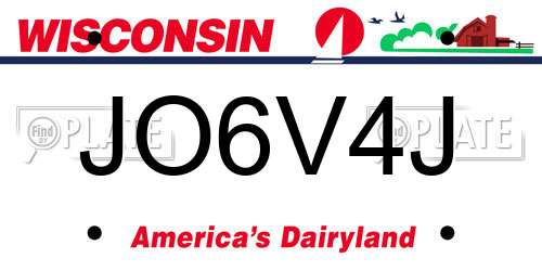 JO6V4J Wisconsin License Plate
