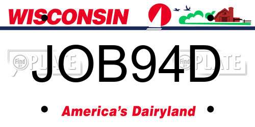 JOB94D Wisconsin License Plate