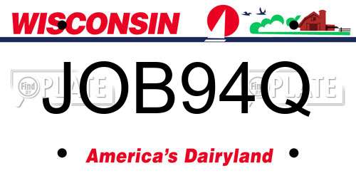 JOB94Q Wisconsin License Plate