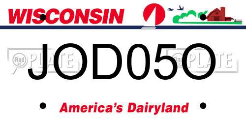JOD05O Wisconsin License Plate
