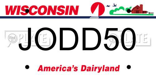 JODD50 Wisconsin License Plate