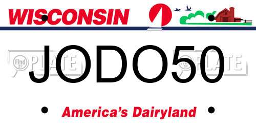JODO50 Wisconsin License Plate