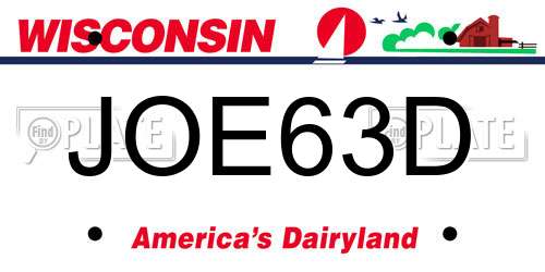 JOE63D Wisconsin License Plate