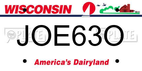 JOE63O Wisconsin License Plate