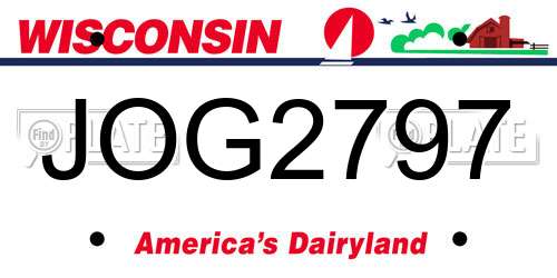 JOG2797 Wisconsin License Plate
