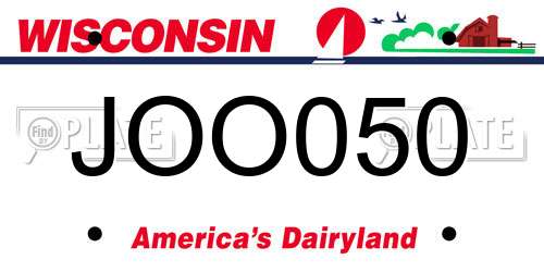 JOO050 Wisconsin License Plate