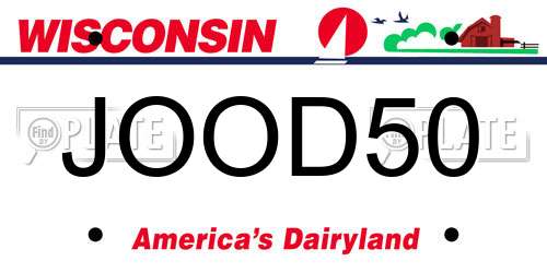 JOOD50 Wisconsin License Plate