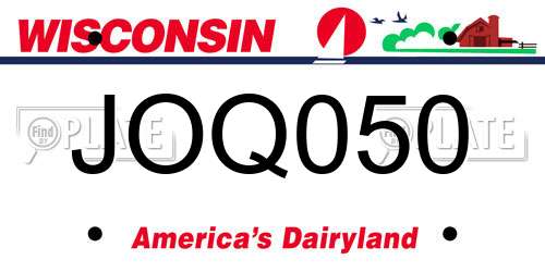 JOQ050 Wisconsin License Plate