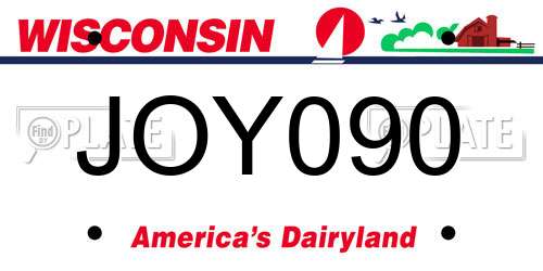 JOY090 Wisconsin License Plate