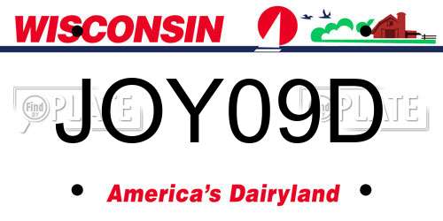 JOY09D Wisconsin License Plate