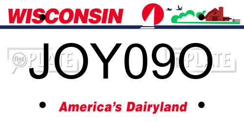 JOY09O Wisconsin License Plate