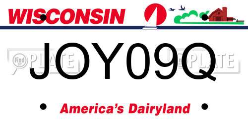 JOY09Q Wisconsin License Plate