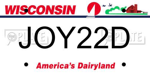 JOY22D Wisconsin License Plate