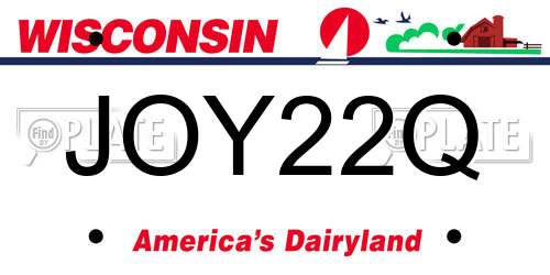 JOY22Q Wisconsin License Plate