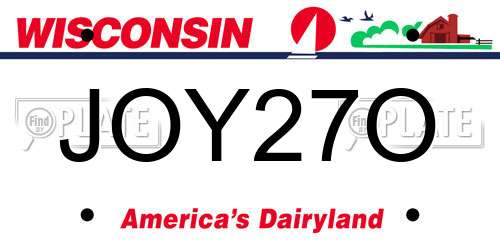 JOY27O Wisconsin License Plate
