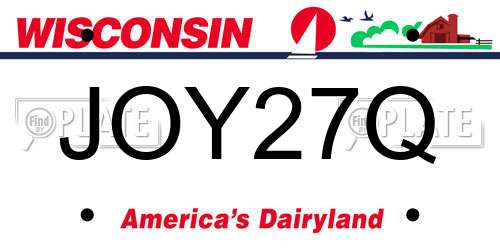 JOY27Q Wisconsin License Plate