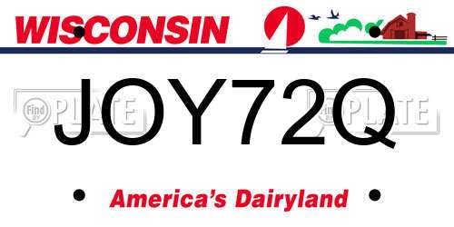 JOY72Q Wisconsin License Plate