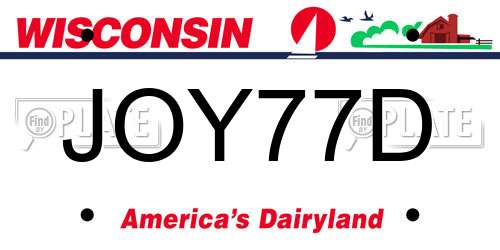 JOY77D Wisconsin License Plate