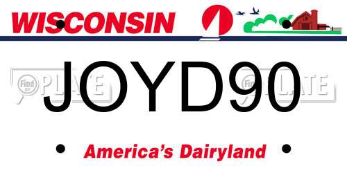 JOYD90 Wisconsin License Plate