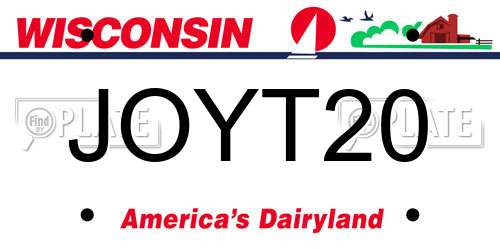 JOYT20 Wisconsin License Plate